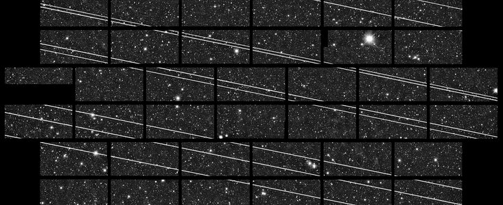 Starlink satellites on the way to parking orbit