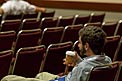 Man with coffee at the IAU XXIX General Assembly